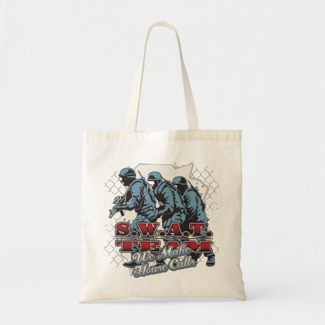 Bolsa Tote Chamadas de casa da equipa SWAT (Frente)