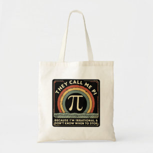 Bolsa Tote Chamam-Me Pi Engraçado Matemático