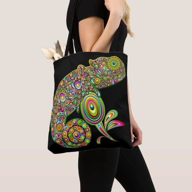 Bolsa Tote Chameleon Psychedelic Fantasy (Close Up)