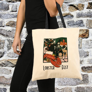 Bolsa Tote Champagne de Lagosta Vintage, Festa Elegante e sof