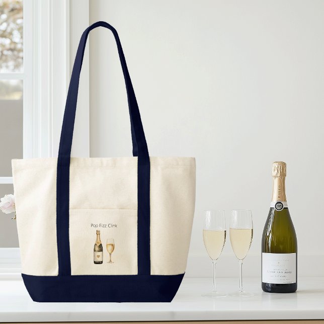 Bolsa Tote Champagne Lover com Engraçado Dizendo (Champagne lover tote bag, prosecco)