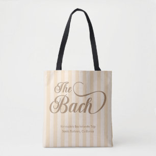 Bolsa Tote Champanhe Elegante De Caligrafia Bach Bridesmaid