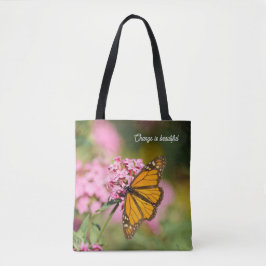 Bolsa Tote Change is Beautiful Monarch Butterfly Inspiration