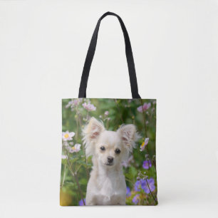 Bolsa Tote Chantilly de cabelos longos Chihuahua Cachorro Cac