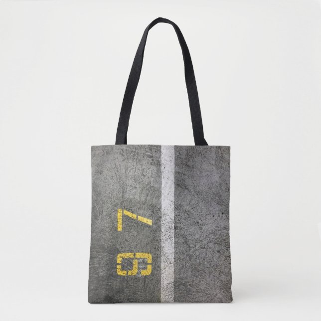 Bolsa Tote chão de cinza de betão com impressão de 197 (Frente)