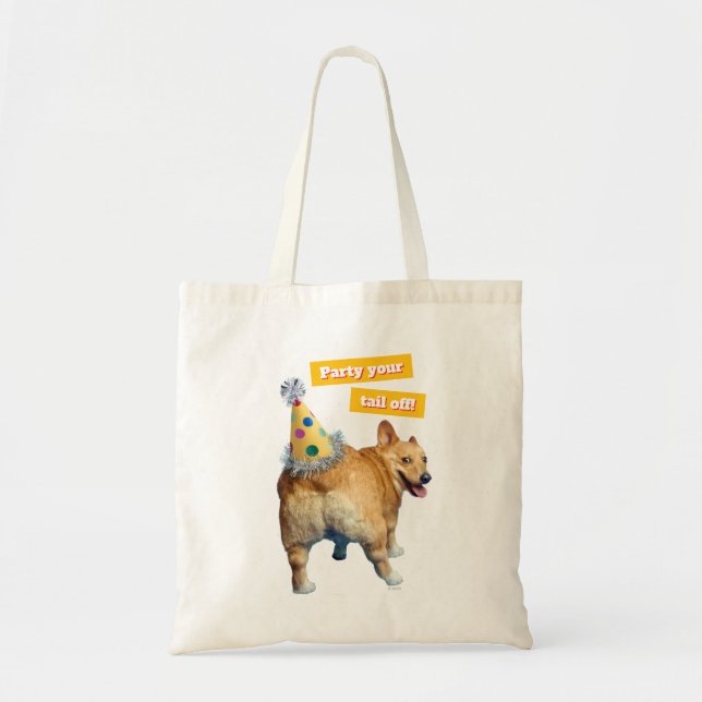 Bolsa Tote Chapéu de Aniversário Bumbum de Corgi (Frente)