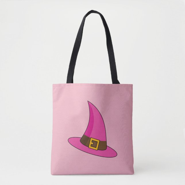 Bolsa Tote Chapéu de Bruxa Rosa (Frente)