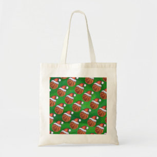 Bolsa Tote Chapéu de Papai Noel no Basquete no Green