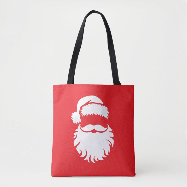 Bolsa Tote Chapéu de Rosto do Papai Noel Natal  (Frente)