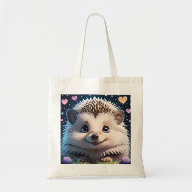 Bolsa Tote Chapéu giro com olhos grandes e azuis (Frente)