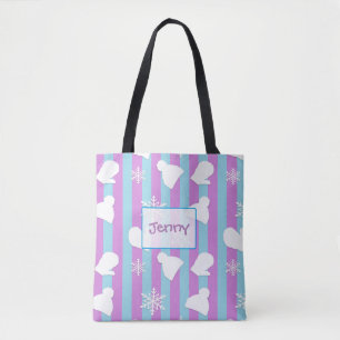 Bolsa Tote Chapéus de inverno, Mittens de Natal e Floco de N