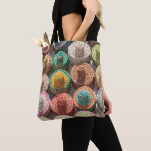 Bolsa Tote Chapéus tecidos coloridos