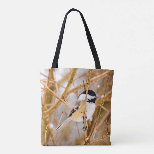 Bolsa Tote Chapim-de-cabeça-preta - Fotografia Original (Verso)