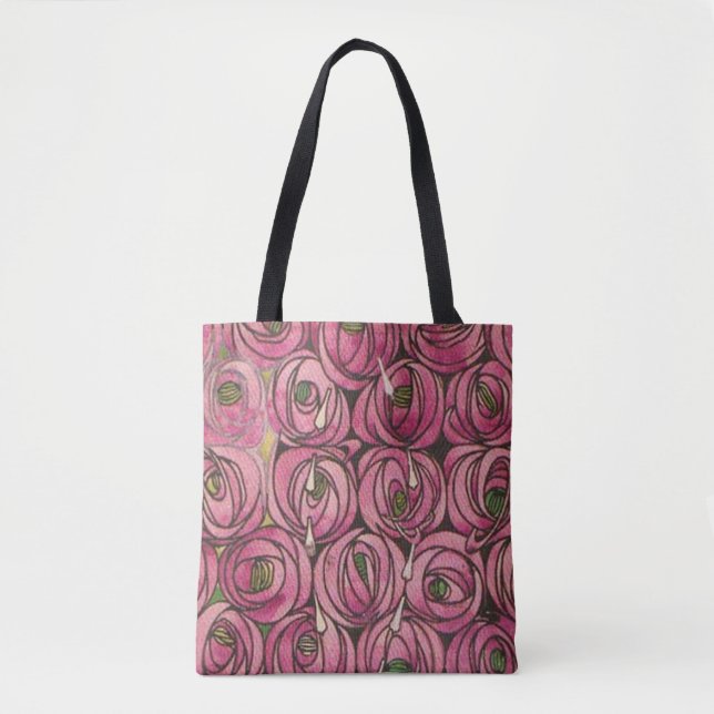 Bolsa Tote Charles Rennie Mackintosh - Rosas (Frente)