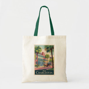 Bolsa Tote Charleston South Carolina Illustration Viagem Art