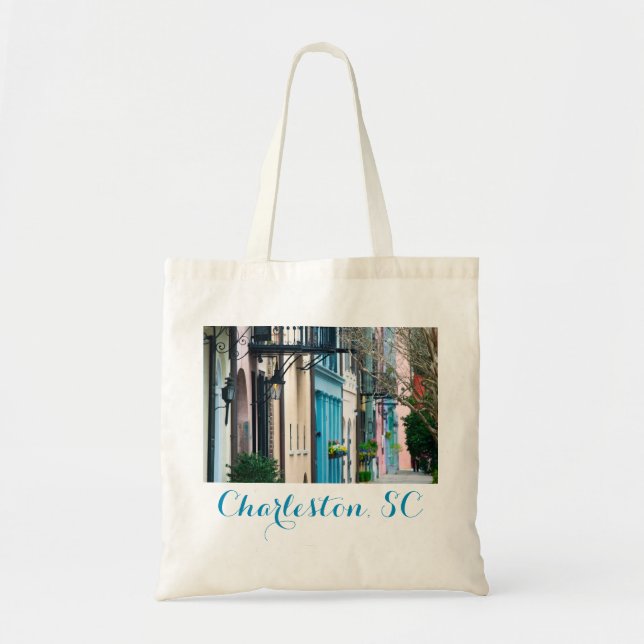 Bolsa Tote Charleston South Carolina Rainbow Row Houses (Frente)