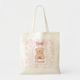 Bolsa Tote Charlotte | Design de Enfermeiro de Urso Rosa Pers