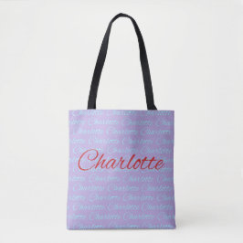 Bolsa Tote Charlotte Name Pattern Design