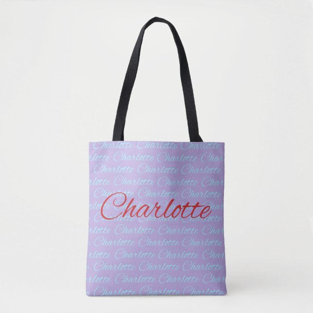 Bolsa Tote Charlotte Name Pattern Design (Frente)
