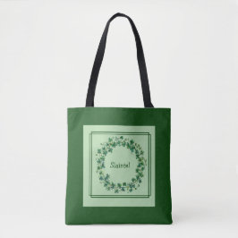 Bolsa Tote Charme Celta: Coroa de Trevo & Bênção Gaélica