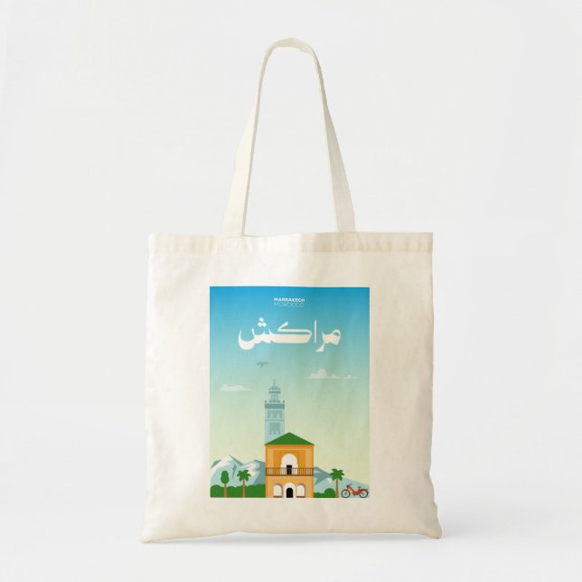 Bolsa Tote Charme de Marrakech – Marrocos Artístico (Frente)