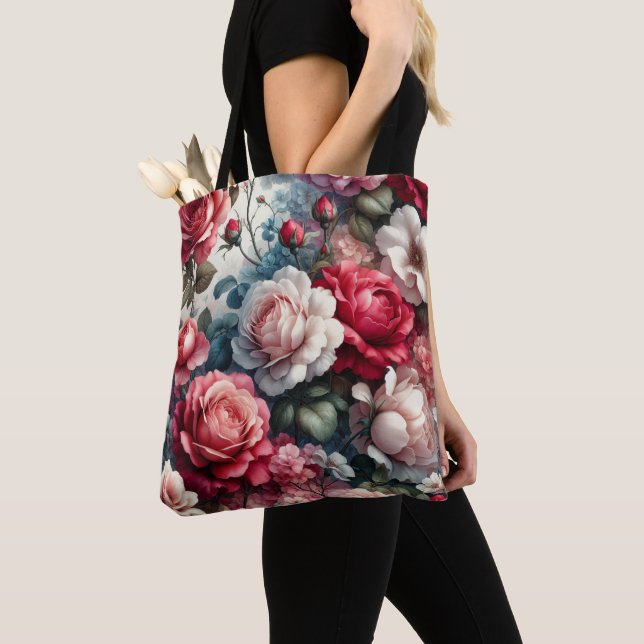 Bolsa Tote Charme Floral Rosa Atemporal (Close Up)