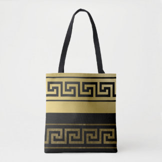 Bolsa Tote Chave grega Dourado e preta