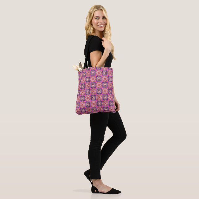 Bolsa Tote Checkered cor-de-rosa (No(a) Modelo)