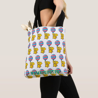 Bolsa Tote Cheerful Baby Elephant Hot Air Balloon