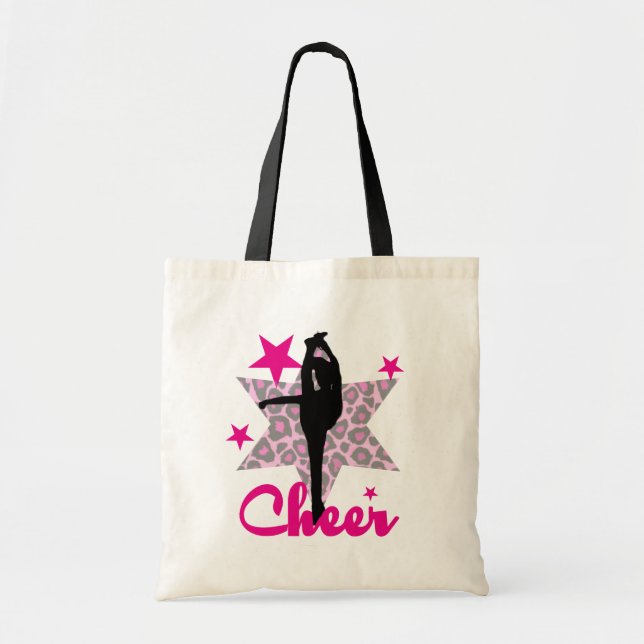 Bolsa Tote Cheerleader cor-de-rosa (Frente)