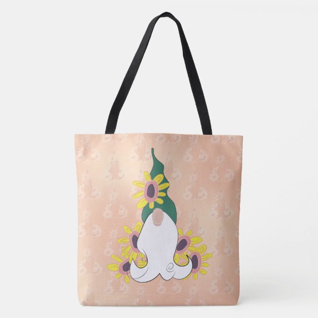 Bolsa Tote Cheery Sunflower Gnome Life Personalizado Ombro (Frente)