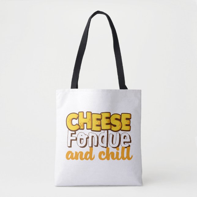 Bolsa Tote Cheese Fondue e Chill Funny e Cuide (Frente)