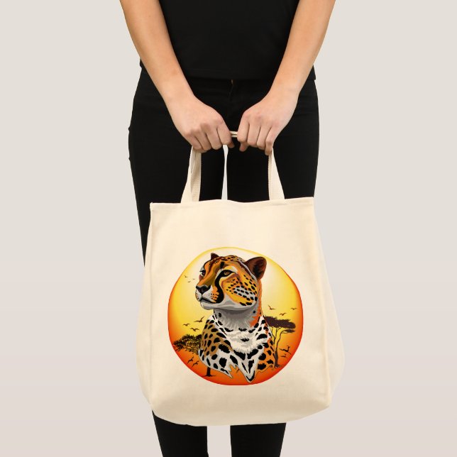 Bolsa Tote Cheetah African Feline Wild Animal (Frente (produto))