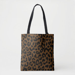 Bolsa Tote Cheetah Impressão Pattern Black Brown