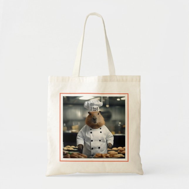 Bolsa Tote "Chef Capy: A pasteleira Chef Capybara Extraordina (Frente)