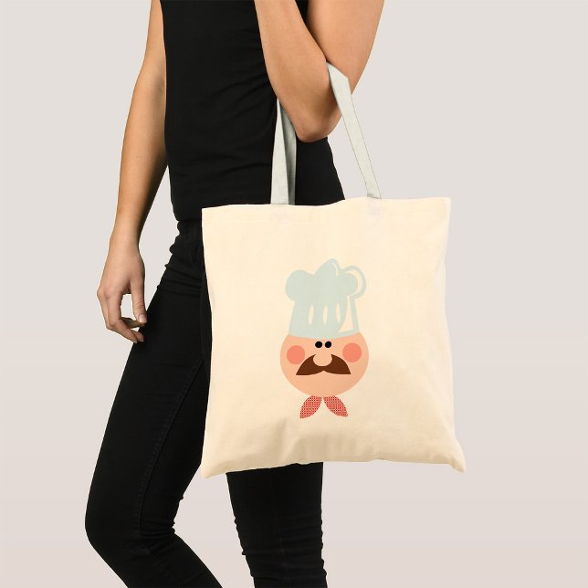 Bolsa Tote Chef Italiano com Bigode e Chapéu (Criador carregado)