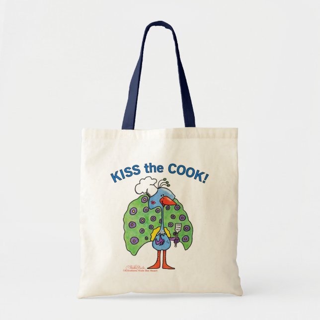 Bolsa Tote Chef Peacock, beije o cozinheiro! (Frente)