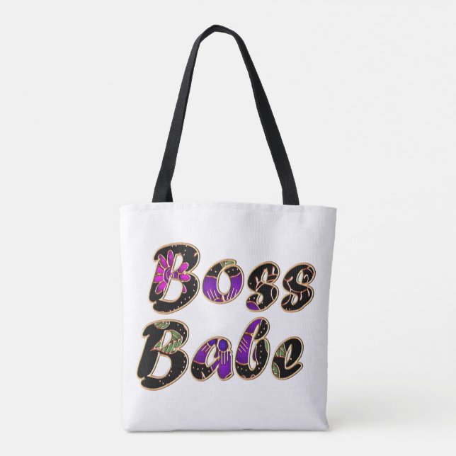 Bolsa Tote Chefe Babe em Black Floral (Verso)