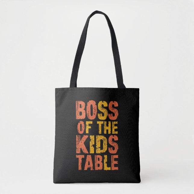 Bolsa Tote Chefe De Ação De Graças Da Mesa Das Crianças Dia D (Frente)