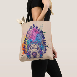 Bolsa Tote Chefe indiano do nativo americano de Sharpei