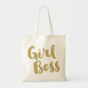 Bolsa Tote CHEFE MENINA Brilho Falso Dourado Visual Reutilizá