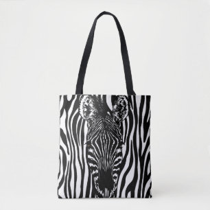 Bolsa Tote Chefe Zebra Único em Impressão Zebra