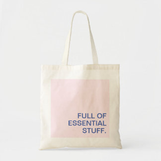 Bolsa Tote Cheio azul Rosa minimalista de coisas essenciais