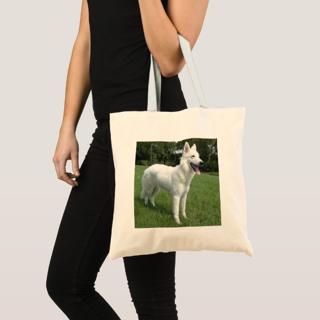 Bolsa Tote cheio branco german shepherd (Frente (produto))