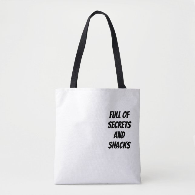 Bolsa Tote Cheio de Segredos e Snacks (Frente)