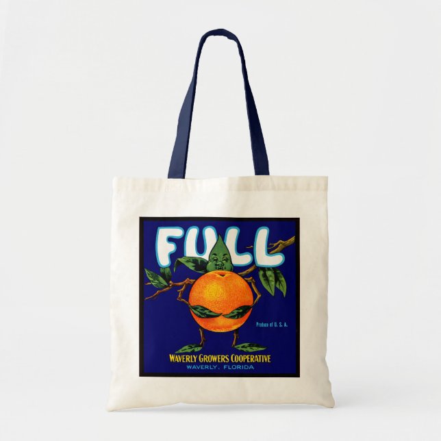 Bolsa Tote Cheio - Etiqueta de Taxa Laranja (Frente)