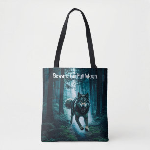Bolsa Tote Cheio Feral Wolf Halloween