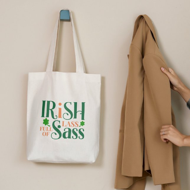 Bolsa Tote Cheio Irlandês De Sass Funny Dia de São Patrício (Criador carregado)