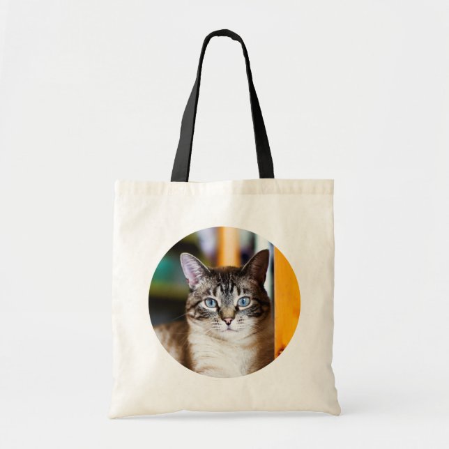 Bolsa Tote Cheio Rummy da sacola do gato Siamese das moscas (Frente)
