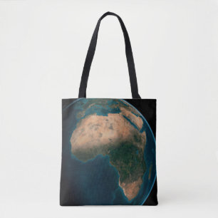 Bolsa Tote Cheio Terra Do Espaço Acima Do Continente Africano